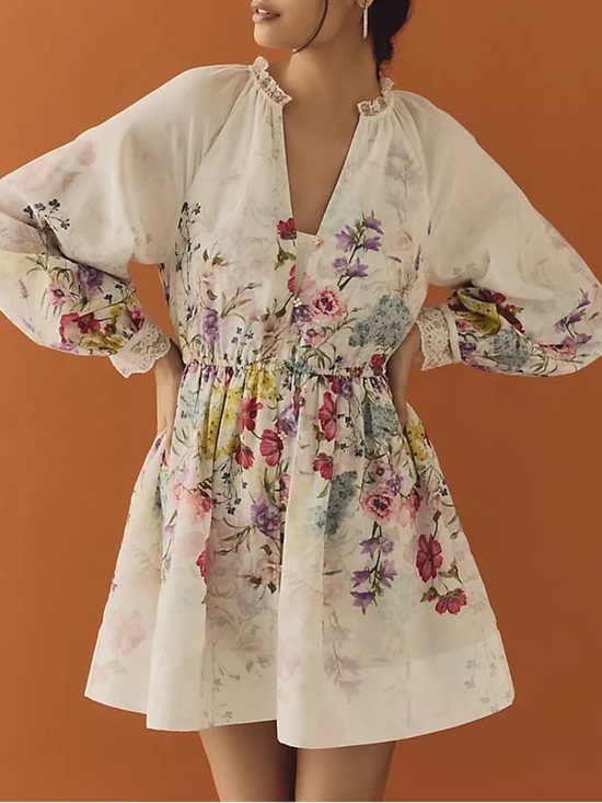 Anthropologie Dresses & Skirts - Anthropologie Let Me Be V-Neck A-Line Mini Dress Small